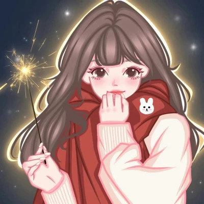 女生卡通手绘微信头像