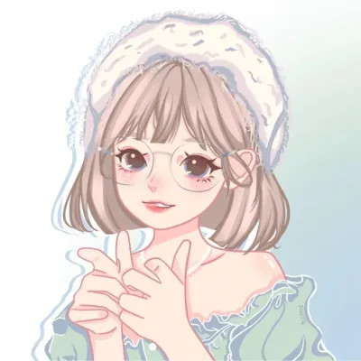 女生卡通手绘微信头像