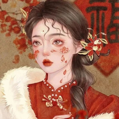 女生卡通手绘微信头像