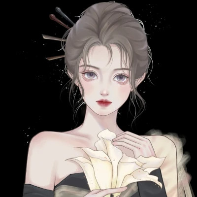 女生卡通手绘微信头像