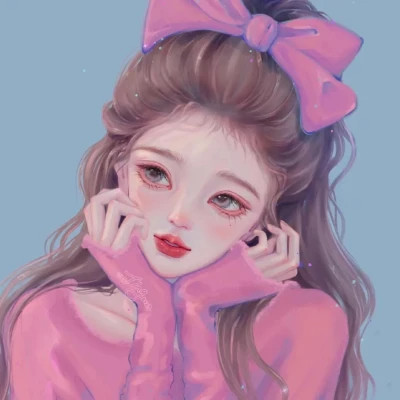 女生卡通手绘微信头像