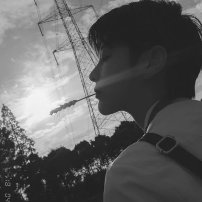 男生头像黑白真人