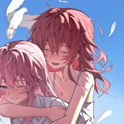 百合动漫情侣头像