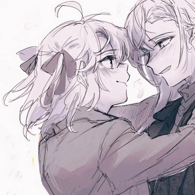 百合动漫情侣头像