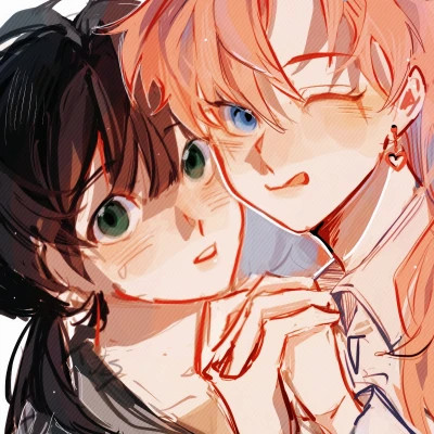 百合动漫情侣头像