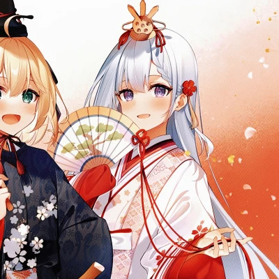 百合动漫情侣头像