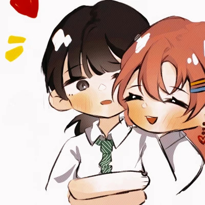 百合动漫情侣头像