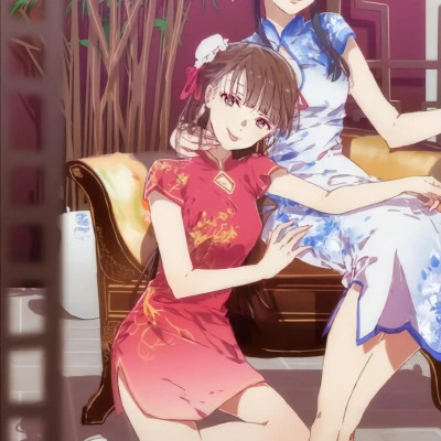 拉拉情侣头像两女动漫图片