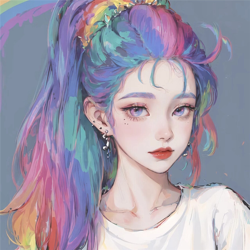 手绘酷女孩头像动漫图片