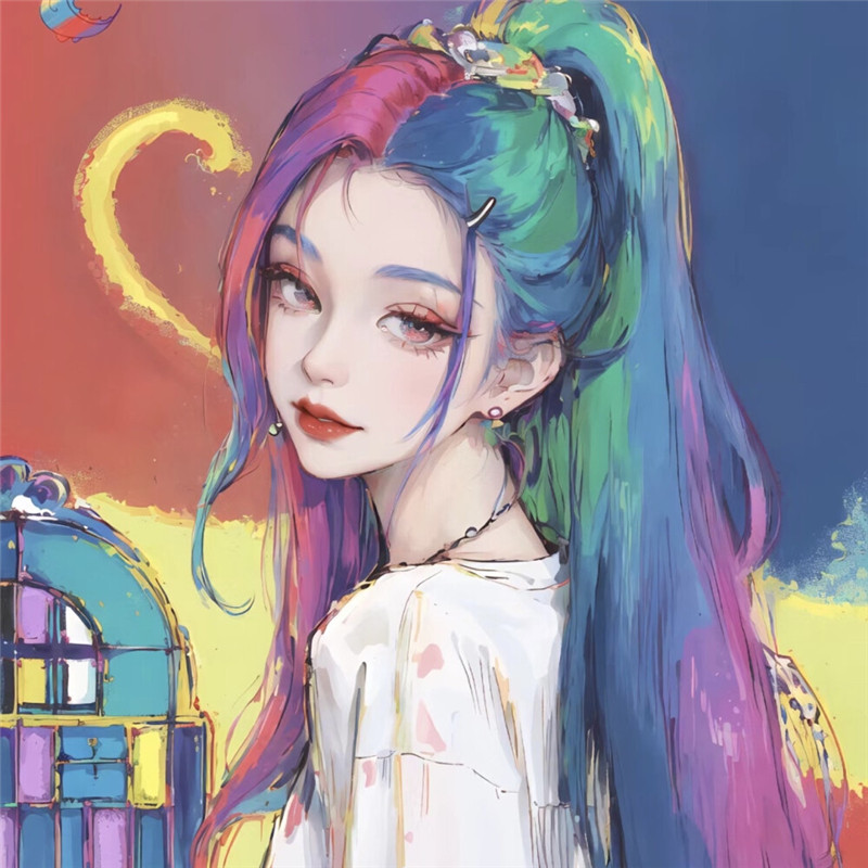 手绘酷女孩头像动漫图片