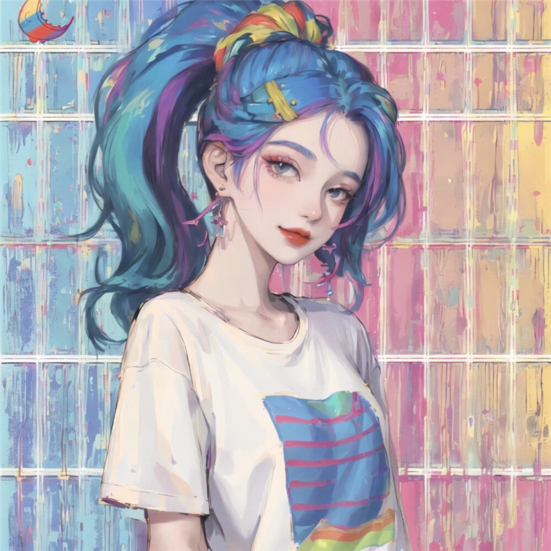 手绘酷女孩头像动漫图片