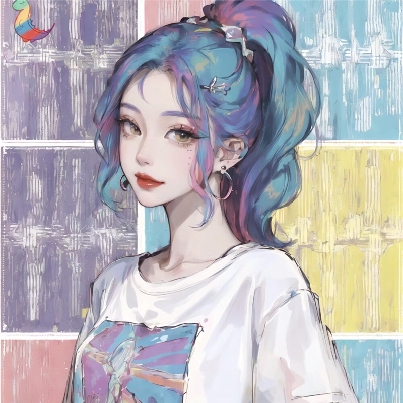 手绘酷女孩头像动漫图片
