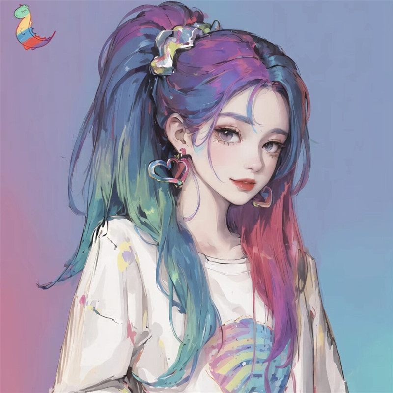 手绘酷女孩头像动漫图片
