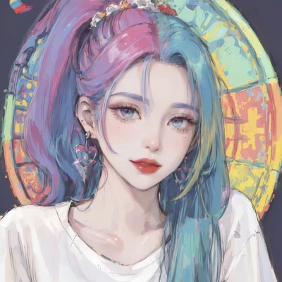 女生手绘微信头像