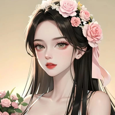 女生手绘微信头像