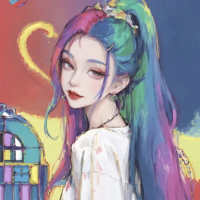 女生手绘微信头像