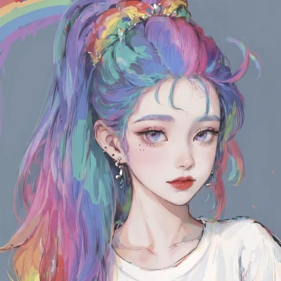 女生手绘微信头像