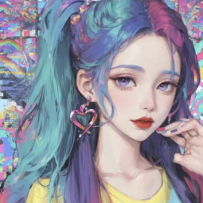 女生手绘微信头像