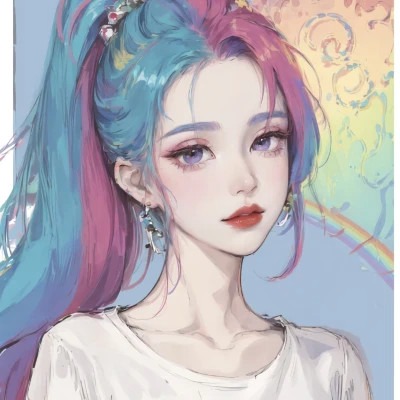 女生手绘微信头像