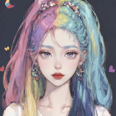 女生手绘微信头像