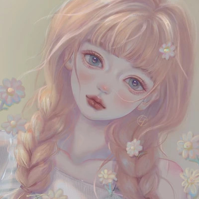 手绘头像女生唯美精致
