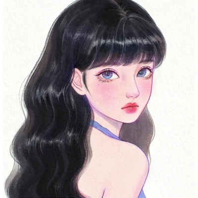手绘头像女生唯美精致