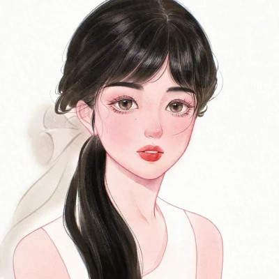 手绘头像女生唯美精致
