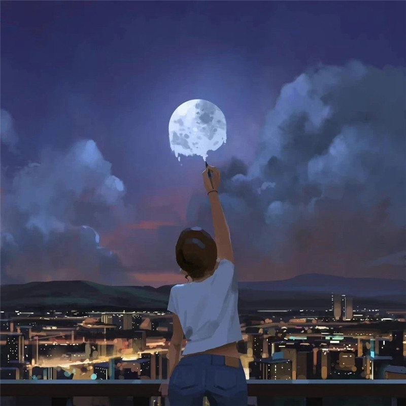温暖治愈头像插画手绘图片高清