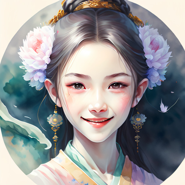 2025最火新款AI手绘女生动漫头像图片