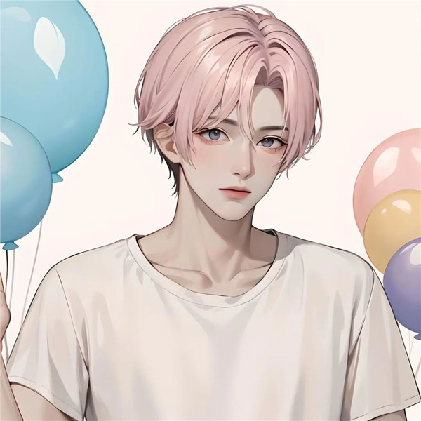 AI手绘绘画一男一女情侣头像图片