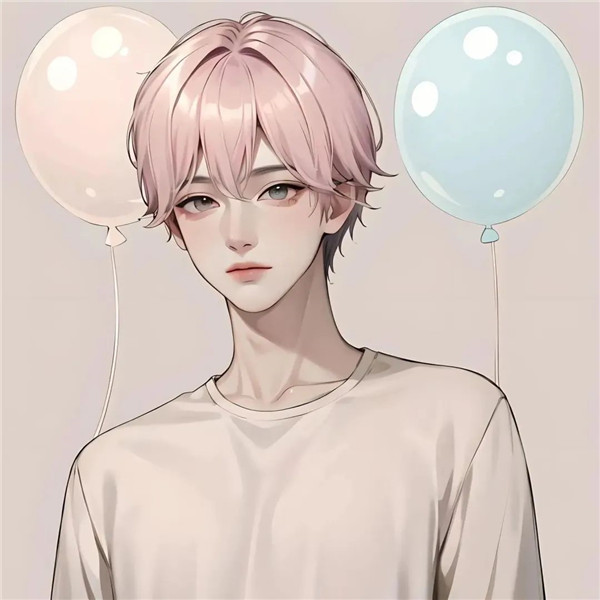 AI手绘绘画一男一女情侣头像图片