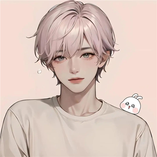AI手绘绘画一男一女情侣头像图片