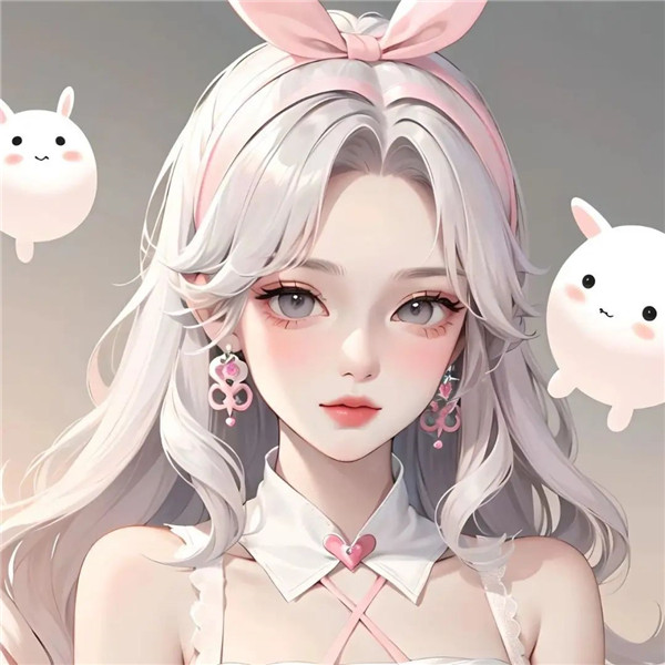 AI手绘绘画一男一女情侣头像图片