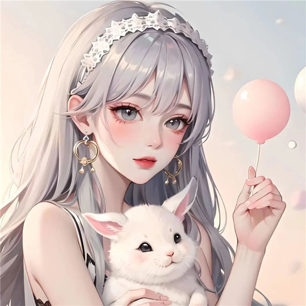 AI手绘绘画一男一女情侣头像图片