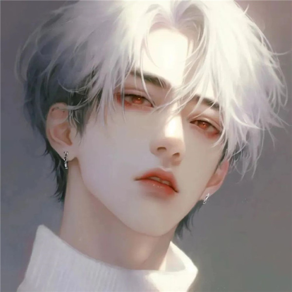 AI手绘绘画一男一女情侣头像图片