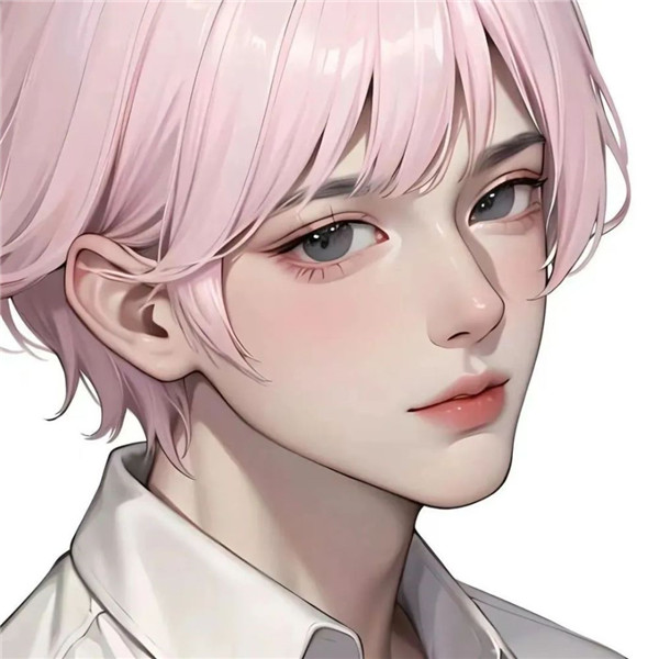 AI手绘绘画一男一女情侣头像图片