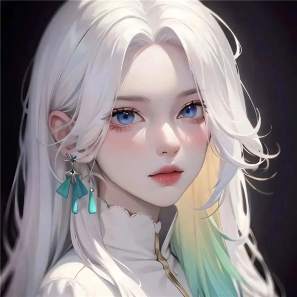 AI手绘绘画一男一女情侣头像图片