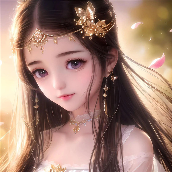 手绘浪漫小清新动漫女生头像图片