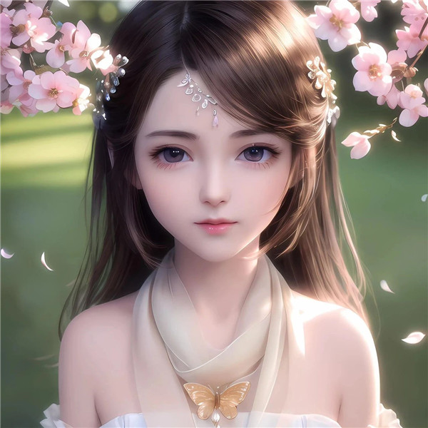 手绘浪漫小清新动漫女生头像图片