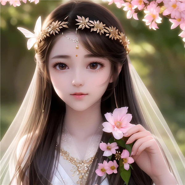 手绘浪漫小清新动漫女生头像图片