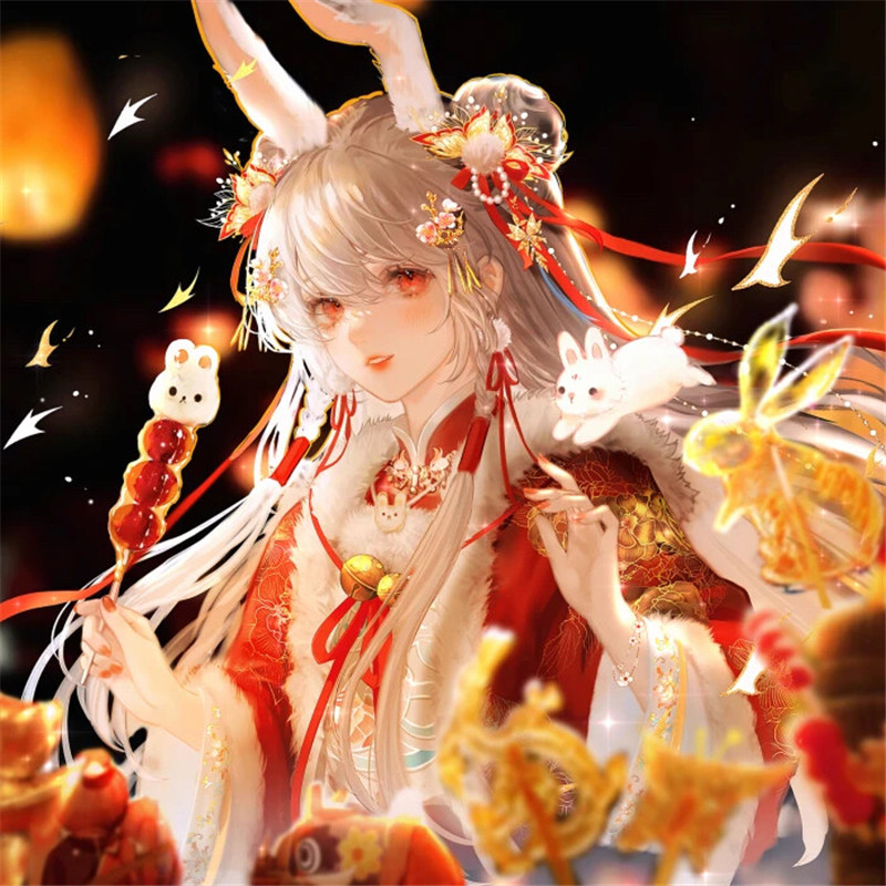 唯美兔年古风女生动漫头像图片