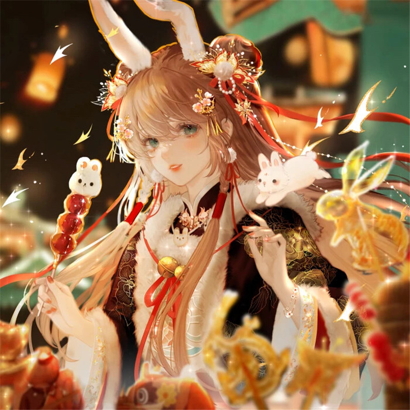 唯美兔年古风女生动漫头像图片