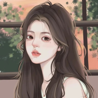 女生简单耐看头像图片手绘