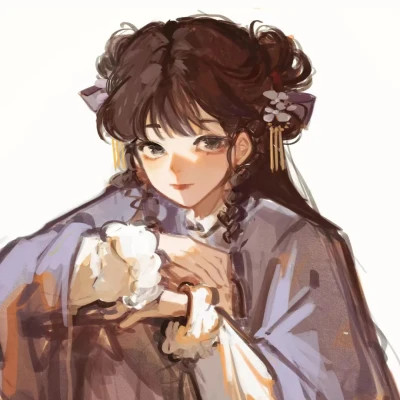 好看的微信头像女手绘图
