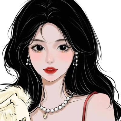 好看的微信头像女手绘图