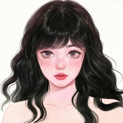 好看的微信头像女手绘图