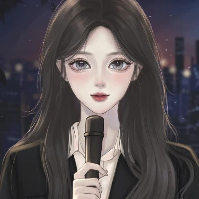 好看的微信头像女手绘图