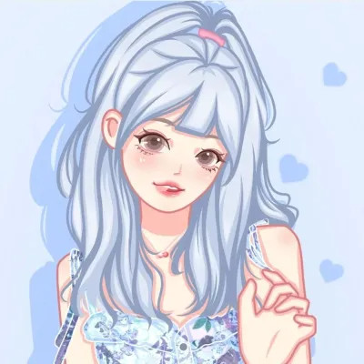 好看的微信头像女手绘图