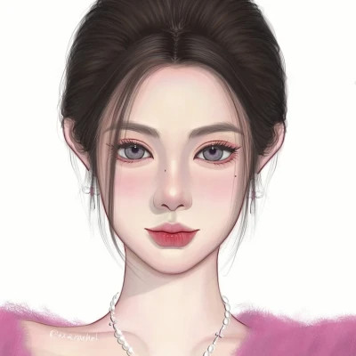 好看的微信头像女手绘图