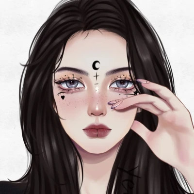 好看的微信头像女手绘图